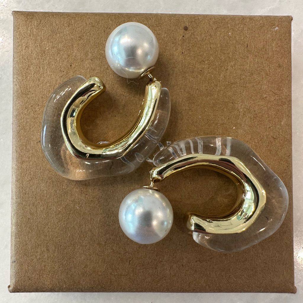 Neiman Marcus Lucite Gold Earrings 20$